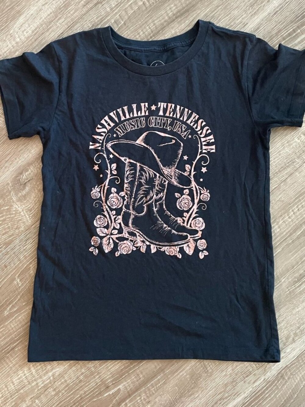 Nashville Tennessee Music City USA Black T-Shirt Size S Short Sleeve Pre-owned